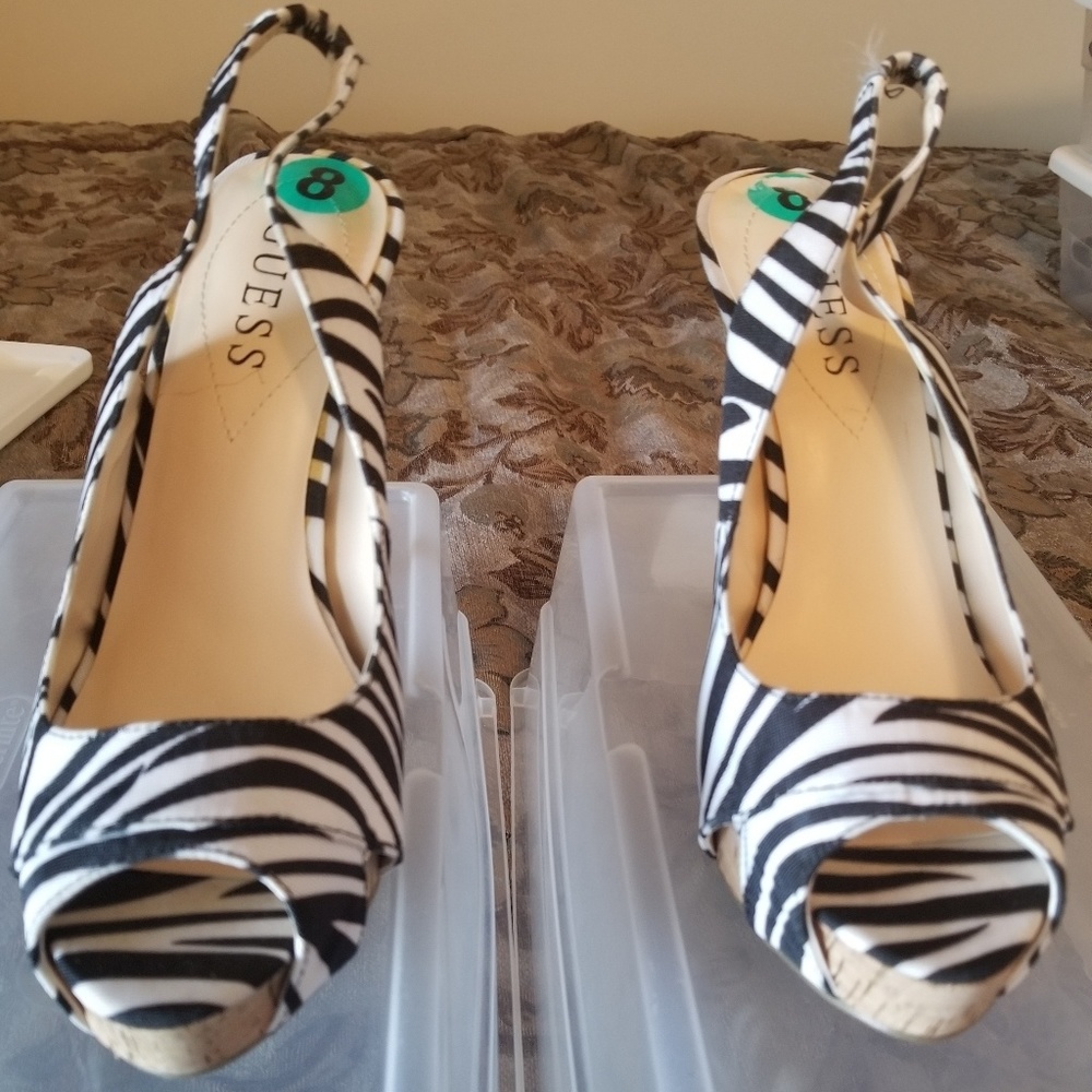 Guess Zebra Print Heel Shoe